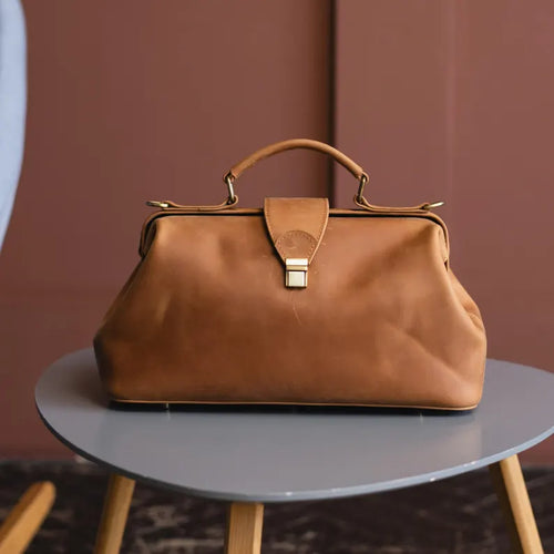 Leather doctor bag women